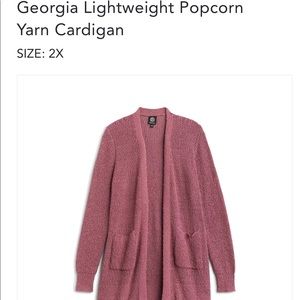 Cozy rose colored cardigan. Worn once. Drapes beautifully.